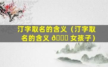 汀字取名的含义（汀字取名的含义 🐕 女孩子）
